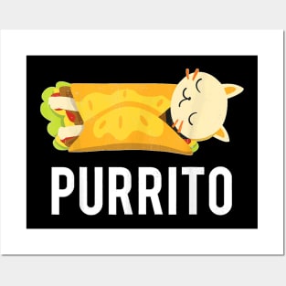 Cats Plus Burrito Is Purrito Obvs Gift Design Idea Posters and Art